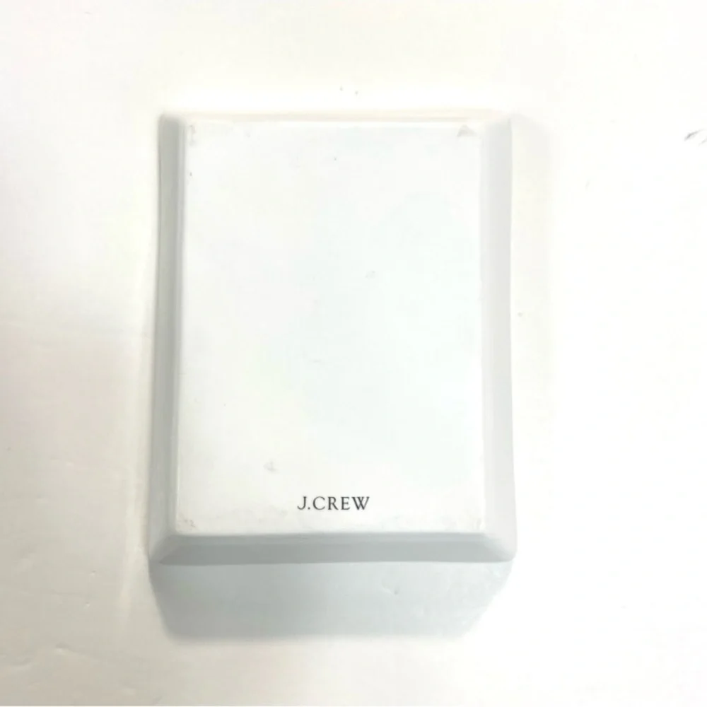 J. Crew Ceramic Trinket Dish Lovely Rectangular Mini Jewelry Plate in Blue